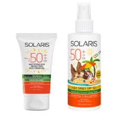 Solaris Yağlı Cilt Tipleri İçin Jel Güneş Kremi (Mat) SPF 50+ (50 ml) ve Çocuk Güneş Kremi Sprey SPF 50+ - 1