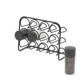 TEKNOTEL  METAL 12LÜ TUZLUK BAHARATLIK ORGANİZER STAND MAT SİYAH MG027 - 2