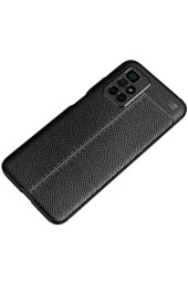 Redmi 10 Uyumlu   Niss Silikon Deri Görünümlü Lacivert thumbnail 3