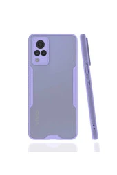 Vivo V21 Kılıf Için Uyumlu Kılıf Renkli Kenar Perfe Tpu Silikon Kılıf Mor thumbnail 1