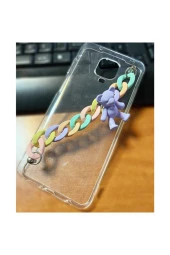Galaxy A10s Kılıf Renkli Zincir Aparatlı Ayıcık Süslü Casebear Süper Şeffaf Silikon thumbnail 4
