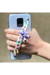 Galaxy A51 Kılıf Renkli Zincir Aparatlı Ayıcık Süslü Casebear Süper Şeffaf Silikon thumbnail 3