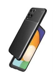 Galaxy M32 Uyumlu  Kılıf Karbon Delüx Tpu Silikon Lacivert thumbnail 2