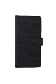 General Mobile Gm 21 Pro Uyumlu Standlı Kartvizitli Ve Para Gözlü Kumaş Desen Cüzdan Kılıf Siyah thumbnail 1
