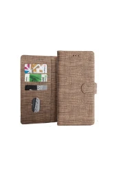 General Mobile Gm 8 Go Standlı Kartvizitli Ve Para Gözlü Kumaş Desen Cüzdan Uyumlu Kılıf Siyah thumbnail 3