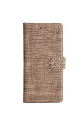 Galaxy A32 4g Standlı Kartvizitli Ve Para Gözlü Kumaş Desen Cüzdan Kılıf Gold thumbnail 1