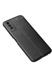 Vivo Y20 Uyumlu Kılıf Niss Silikon Deri Görünümlü Siyah thumbnail 1