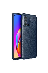 A74 Uyumlu Kılıf Niss Silikon Deri Görünümlü Lacivert thumbnail 1
