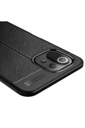 Xiaomi Mi 11 Lite Uyumlu Kılıf Niss Silikon Deri Görünümlü Lacivert thumbnail 4