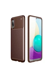 Galaxy A02 Kılıf Karbon Delüx Tpu Silikon Kahverengi thumbnail 1