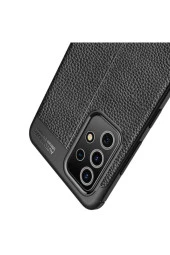 Galaxy A52 Uyumlu Siyah  Niss Silikon Deri Görünümlü Kılıf thumbnail 3