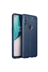 Oneplus Nord N100 Kılıf Niss Silikon Deri Görünümlü Lacivert thumbnail 1