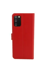 Galaxy S20 Ultra Standlı Para Gözlü Kapaklı Trendx Cüzdan Kırmızı thumbnail 3