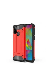 Galaxy M21 Kılıf Shockproof Slikon Zırh Kırmızı thumbnail 1