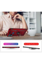 Galaxy M21 Kılıf Shockproof Yüzük Tutuculu Vega Gri thumbnail 3