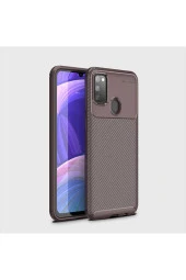 Galaxy M21 Kılıf Karbon Delüx Tpu Silikon Kahverengi thumbnail 1