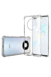 Mate 40 Pro Uyumlu Kılıf Clear Anti-shock Sert Arka Kapak Şeffaf thumbnail 1