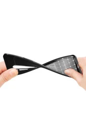 One Plus 8 Pro Kılıf Niss Silikon Deri Görünümlü Siyah thumbnail 3