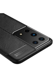 Galaxy S21 Ultra Kılıf Niss Silikon Deri Görünümlü Kırmızı thumbnail 2