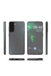 Galaxy S21 Ultra Kılıf Süper Silikon Kapak Şeffaf thumbnail 2