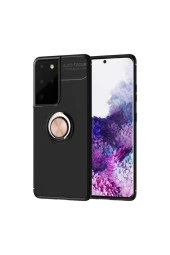 Galaxy S21 Ultra Novel Silikon Kılıf Siyah-rosegold thumbnail 1