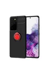 Galaxy S21 Ultra Novel Silikon Kılıf Siyah-kırmızı thumbnail 1