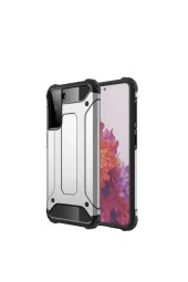 Galaxy S21 Kılıf Shockproof Slikon Zırh Gri thumbnail 1