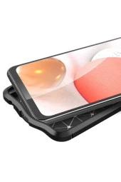 Galaxy A32 Uyumlu Niss Silikon Deri Görünümlü Siyah Kılıf thumbnail 4