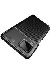 Galaxy A12 Kılıf Karbon Delüx Tpu Silikon Kahverengi thumbnail 2