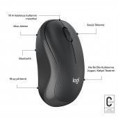 Logitech M240 Sessiz Kompakt Kablosuz Bluetooth Mouse - Siyah - 5