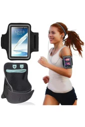 5.5 Inch Universal Cep Telefonu Kılıf Kol Bandı Neopren Kumaş Siyah thumbnail 2