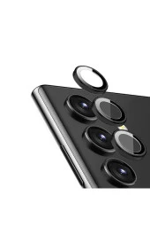 Galaxy S23 Ile Uyumlu Kamera Lens Koruyucu Ineffable Kamera Lens Koruma Siyah thumbnail 1