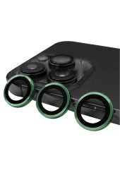 Iphone 14 Pro Max Ile Uyumlu Profesyonel Kamera Lens Koruma Camcov Koyu Yeşil thumbnail 1