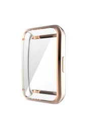 Huawei Band 6 Ile Uyumlu Tpu Çerçeveli Tam Kapatan Ekran Koruyucu Çerçeve Kılıf Rosegold thumbnail 2