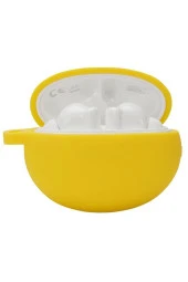 Huawei Freebuds 5i Ile Uyumlu Kılıf Solid Color Smooth Matte Tpu Sarı thumbnail 1