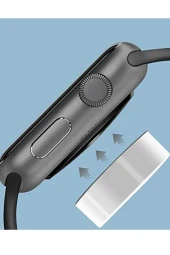 Apple Watch Ile Uyumlu A Kalite Manyetik Kablosuz Akıllı Saat Hızlı Şarj Cihazı 1 Metre Type-c Giriş thumbnail 2