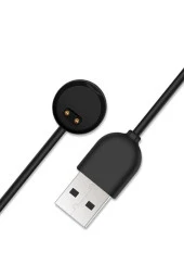 Xiaomi Mi Band 6 Ile Uyumlu Akıllı Saat Şarj Kablosu Manyetik Usb Şarj Aleti Siyah thumbnail 4