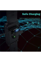 Huawei Honor Band 7 Ile Uyumlu Akıllı Saat Için Manyetik Usb Şarj Kablosu Siyah - 3