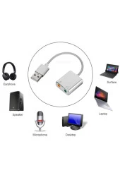 2in1 Usb Den Mikrofon Ve Kulaklık Çevirici 7.1 Dönüştürücü thumbnail 2