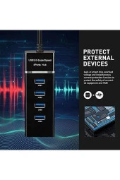 Usb 3.0 4 Port Usb Çoğaltıcı 5gbps Super Speed 1 Metre Siyah thumbnail 4