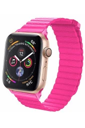 Apple Watch Kayış 44 Mm Deri Pembe thumbnail 2
