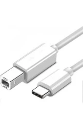 Type-c Usb B Printer Kablosu 2 Metre Beyaz Type-c Yazıcı Kablosu - 1
