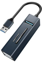 Type-c To Usb Dönüştürücü 3.0 Hub 5in1 Port Hızlı Aktarım 5gbps Usb Hafıza Kart Okuyucu Telefon Pc - 1