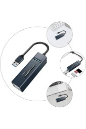 Type-c To Usb Dönüştürücü 3.0 Hub 5in1 Port Hızlı Aktarım 5gbps Usb Hafıza Kart Okuyucu Telefon Pc - 3