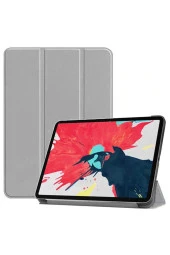 Galaxy Tab S8 Plus X800 12.4 Inç Ile Uyumlu Kılıf Stand Olabilen Katlanabilir Smart Cover Gri thumbnail 1