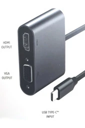 Usb-c 3.1t To Hdmı + Vga Adaptör Dönüştürücü thumbnail 2
