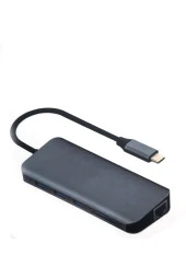Type - C 10 In 1 Multi-port 3x Usb 3.0 + 4k Hdmı + Vga + Micro Sd + Audio-mic Dönüştürücü thumbnail 1