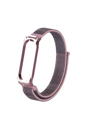 Xiaomi Mi Band 4 Ile Uyumlu Saat Kayışı Hasır Örme Metal Çerçeve Kordon Kayış Rosegold thumbnail 1