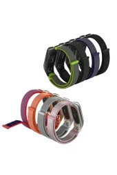 Xiaomi Mi Band 3 Ile Uyumlu Saat Kayışı Hasır Örme Metal Çerçeve Kordon Kayış Kırmızı thumbnail 3