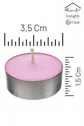 10 Adet | Gül Kokulu Tealight Mum | 4 Saat Yanar | Dekoratif Mumluk Mumu - 2